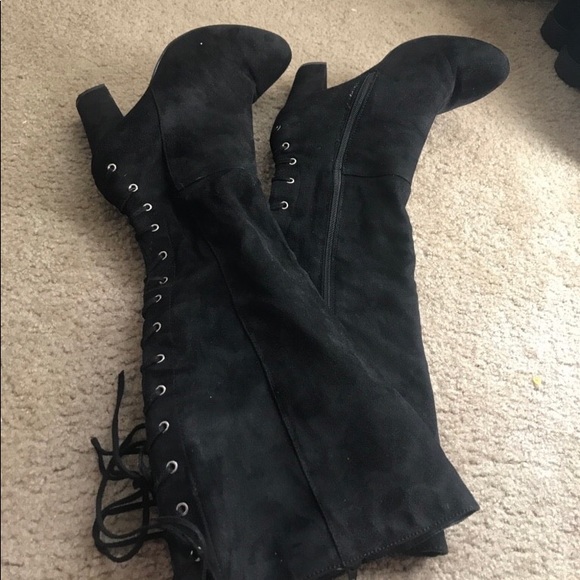 Knee length suede boots - Picture 4 of 6